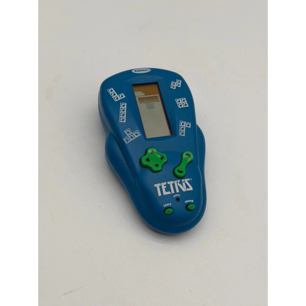 Radica Tetris Handheld Electronic Game Blue Model 213 Vintage 2000 Retro Puzzle